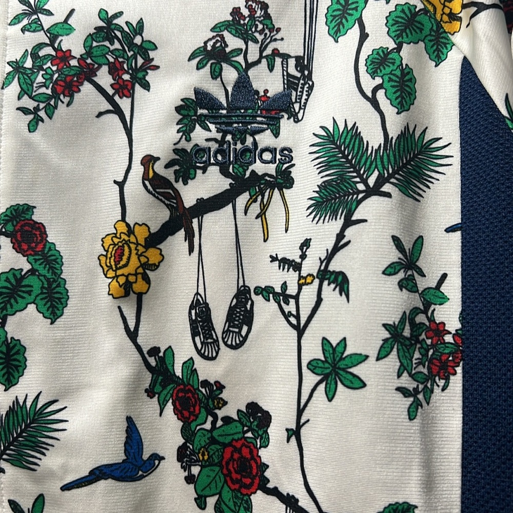 Adidas White Floral Track Jacket - Picture 6 of 10